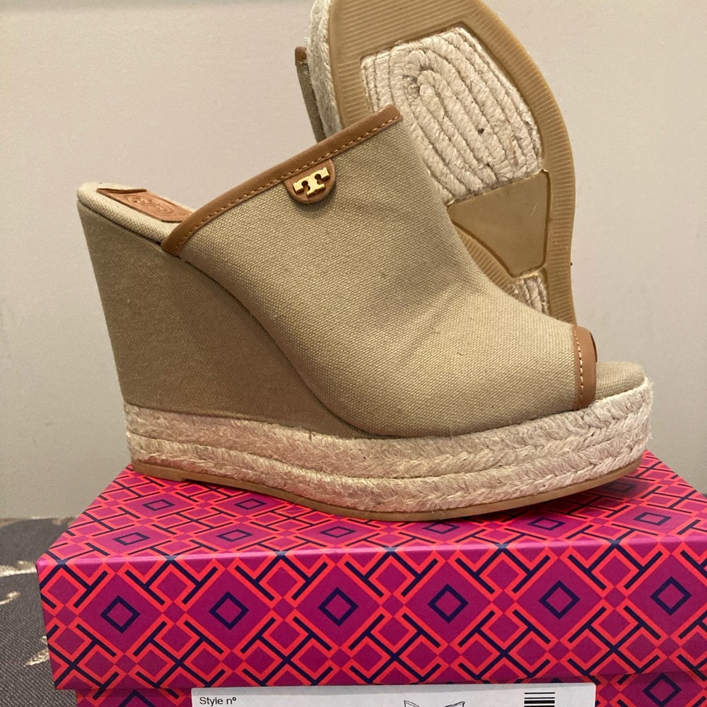 Tory Burch canvas wedges